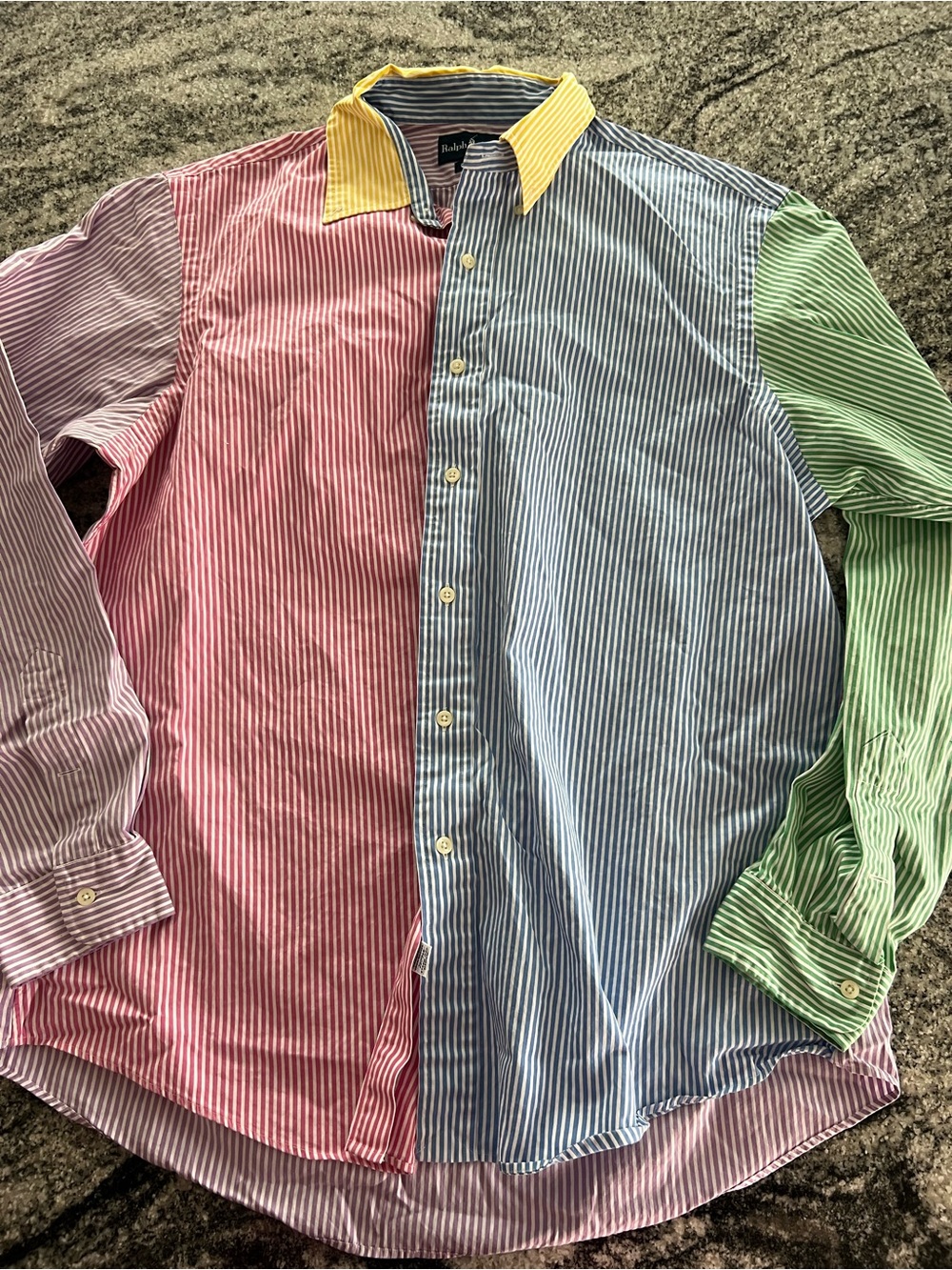 Ralph Lauren Multicolor Striped Button-Down Shirt - Yellow Collar